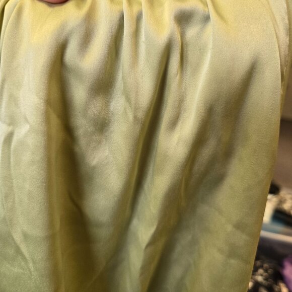 Parade Luxe Satin Pajama Set Key Lime Green Yellow Women's  L - Picture 13 of 16